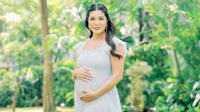 Potret Franka Franklin, istri Nadiem Makarim, saat tengah mengandung. [Instagram @frankamakarim]